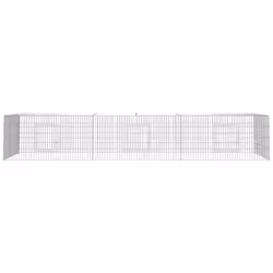 vidaXL 3-Panel Rabbit Cage 325x109x54 cm Galvanised Iron Rabbit Enclosure - Additional view 2