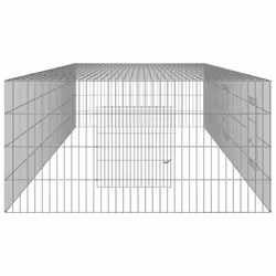 vidaXL 3-Panel Rabbit Cage 325x109x54 cm Galvanised Iron Rabbit Enclosure - Additional view 4