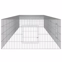 vidaXL Rabbit Cage Galvanised Iron Rabbit Enclosure Animal Cage Multi Sizes - 433 x 109 x 54 cm - Additional view 4