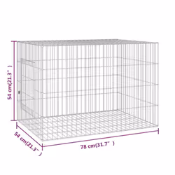 vidaXL Rabbit Cage Galvanised Iron Rabbit Enclosure Animal Cage Multi Sizes - 78 x 54 x 54 cm - Additional view 6