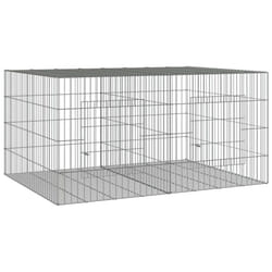 vidaXL Rabbit Cage Galvanised Iron Rabbit Enclosure Animal Cage Multi Sizes - 110 x 79 x 54 cm