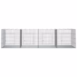 vidaXL Rabbit Cage Galvanised Iron Rabbit Enclosure Animal Cage Multi Sizes - 217 x 79 x 54 cm
