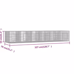 vidaXL Rabbit Cage Galvanised Iron Rabbit Enclosure Animal Cage Multi Sizes - 327 x 79 x 54 cm