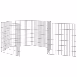 vidaXL Free Range Animal Enclosure Rabbit Cage Animal Cage Galvanised Iron - 54 x 60 cm/6 - Additional view 4