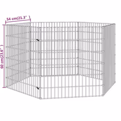 vidaXL Free Range Animal Enclosure Rabbit Cage Animal Cage Galvanised Iron - 54 x 60 cm/6 - Additional view 7
