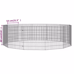 vidaXL Free Range Animal Enclosure Rabbit Cage Animal Cage Galvanised Iron - 54 x 60 cm/12 - Additional view 3