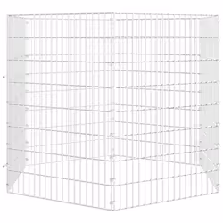 vidaXL Free Range Animal Enclosure Rabbit Cage Animal Cage Galvanised Iron - 54 x 80 cm/6