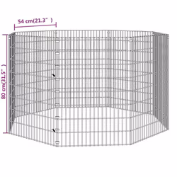 vidaXL Free Range Animal Enclosure Rabbit Cage Animal Cage Galvanised Iron - 54 x 80 cm/8