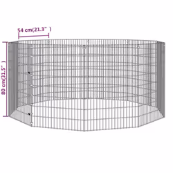 vidaXL Free Range Animal Enclosure Rabbit Cage Animal Cage Galvanised Iron - 54 x 80 cm/10 - Additional view 7