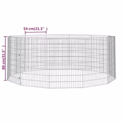 vidaXL Free Range Animal Enclosure Rabbit Cage Animal Cage Galvanised Iron - 54 x 80 cm/12 - Additional view 7