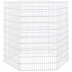 vidaXL Free Range Animal Enclosure Rabbit Cage Animal Cage Galvanised Iron - 54 x 100 cm/6