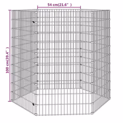 vidaXL Free Range Animal Enclosure Rabbit Cage Animal Cage Galvanised Iron - 54 x 100 cm/6 - Additional view 7