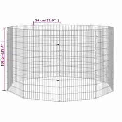 vidaXL Free Range Animal Enclosure Rabbit Cage Animal Cage Galvanised Iron - 54 x 100 cm/10 - Additional view 5