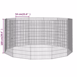 vidaXL Free Range Animal Enclosure Rabbit Cage Animal Cage Galvanised Iron - 54 x 100 cm12 - Additional view 3