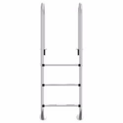 vidaXL Pool Ladder 304 Stainless Steel Inground Pool Step Ladder Swimming Spa - for concrete surface, curved - Additional view 2