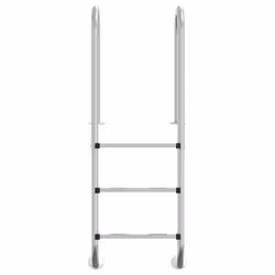 vidaXL Pool Ladder 304 Stainless Steel Inground Pool Step Ladder Swimming Spa - for flat surface, straight