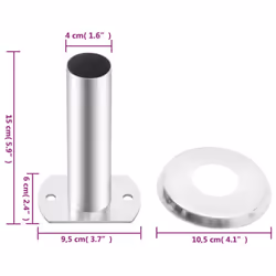 vidaXL Pool Ladder Handrail Brackets Handrail Anchor 2 pcs 304 Stainless Steel - Additional view 4