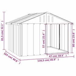 vidaXL Dog House Kennel Anthracite/Grey 116.5x103x81.5 cm/116.5x153x81.5 cm - anthracite - Additional view 3