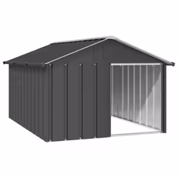 vidaXL Dog House Kennel Anthracite/Grey 116.5x103x81.5 cm/116.5x153x81.5 cm - anthracite
