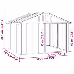 vidaXL Dog House Kennel Anthracite/Grey 116.5x103x81.5 cm/116.5x153x81.5 cm - grey - Additional view 3