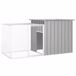 vidaXL Chicken Cage Galvanised Steel Animal Supply Anthracite/Grey Multi Sizes - grey