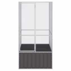 vidaXL Bird Cage Galvanised Steel Aviary House Anthracite/Grey Multi Sizes - anthracite, 111 x 107 x 211.5 cm - Additional view 3