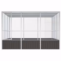 vidaXL Bird Cage Galvanised Steel Aviary House Anthracite/Grey Multi Sizes - anthracite, 302.5 x 324.5 x 211.5 cm - Additional view 3