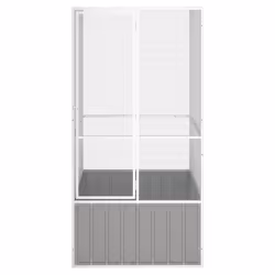 vidaXL Bird Cage Galvanised Steel Aviary House Anthracite/Grey Multi Sizes - grey, 111 x 107 x 211.5 cm - Additional view 3