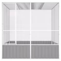 vidaXL Bird Cage Galvanised Steel Aviary House Anthracite/Grey Multi Sizes - grey, 213.5 x 217.5 x 211.5 cm