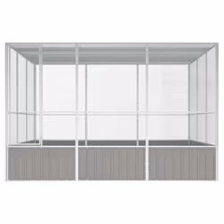 vidaXL Bird Cage Galvanised Steel Aviary House Anthracite/Grey Multi Sizes - grey, 302.5 x 324.5 x 211.5 cm - Additional view 2