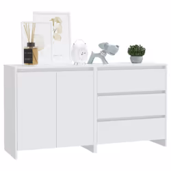 vidaXL Sideboard 2 Piece Buffet Cabinet Cupboard Highboard Engineered Wood - white - Additional view 4