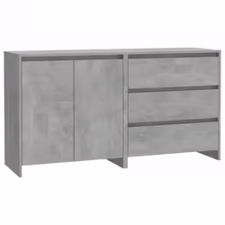 vidaXL Sideboard 2 Piece Buffet Cabinet Cupboard Highboard Engineered Wood - concrete grey - Additional view 3