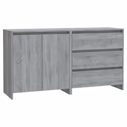vidaXL Sideboard 2 Piece Buffet Cabinet Cupboard Highboard Engineered Wood - grey sonoma - Additional view 4