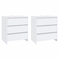 vidaXL Sideboard 3 Piece Buffet Cabinet Cupboard Highboard Engineered Wood - white