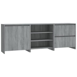 vidaXL Sideboard 3 Piece Engineered Wood Buffet Side Cabinet Multi Colours - grey sonoma
