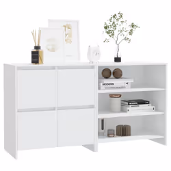 vidaXL Sideboard 2 Piece Engineered Wood Buffet Side Cabinet Multi Colours - white - Additional view 4