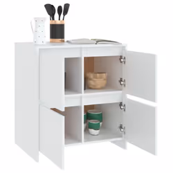 vidaXL 2x Sideboards Chipboard Storage Side Book Console Cabinet Multi Colours - white - Additional view 7