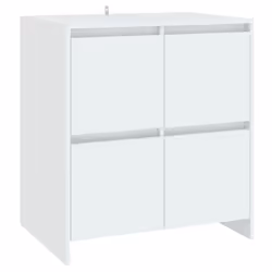 vidaXL 2x Sideboards Chipboard Storage Side Book Console Cabinet Multi Colours - white - Additional view 8
