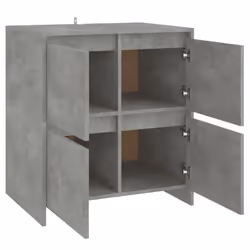 vidaXL 2x Sideboards Chipboard Storage Side Book Console Cabinet Multi Colours - concrete grey - Additional view 5