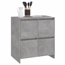 vidaXL 2x Sideboards Chipboard Storage Side Book Console Cabinet Multi Colours - concrete grey - Additional view 6