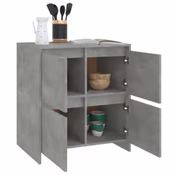 vidaXL 2x Sideboards Chipboard Storage Side Book Console Cabinet Multi Colours - concrete grey - Additional view 7