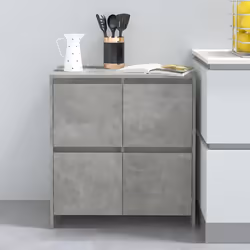 vidaXL 2x Sideboards Chipboard Storage Side Book Console Cabinet Multi Colours - concrete grey - Additional view 8