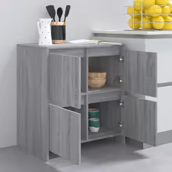 vidaXL 2x Sideboards Chipboard Storage Side Book Console Cabinet Multi Colours - grey sonoma - Additional view 10