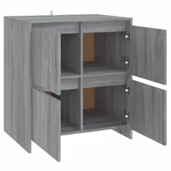 vidaXL 2x Sideboards Chipboard Storage Side Book Console Cabinet Multi Colours - grey sonoma - Additional view 5