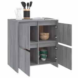 vidaXL 2x Sideboards Chipboard Storage Side Book Console Cabinet Multi Colours - grey sonoma - Additional view 7