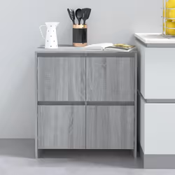 vidaXL 2x Sideboards Chipboard Storage Side Book Console Cabinet Multi Colours - grey sonoma - Additional view 8