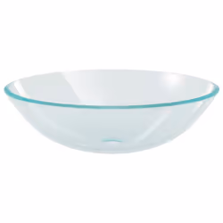 vidaXL Bathroom Sink with Tap and Push Drain Clear Tempered Glass Wash Basin - Additional view 6