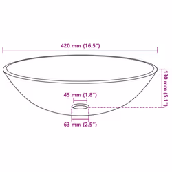 vidaXL Bathroom Sink with Tap and Push Drain Clear Tempered Glass Wash Basin - Additional view 9