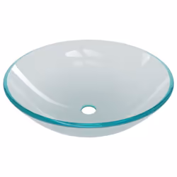 vidaXL Bathroom Sink with Tap and Push Drain Frosted Tempered Glass Wash Basin - Additional view 5