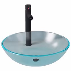 vidaXL Bathroom Sink with Tap and Push Drain Frosted Tempered Glass Wash Basin